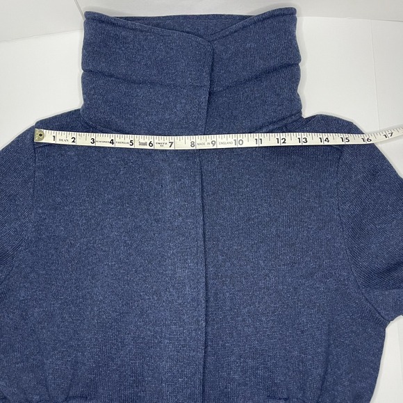 Patagonia Women's Small Better Sweater Long Coat Jacket Fleece Blue Zip Button - Picture 14 of 16